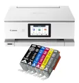 Produktbild: IC-Office TS8751 Tintenstrahl Multifunktionsdrucker 3-in-1 (Drucken, Kopieren, Scannen, SD-Karte, Duplex, WLAN, AirPrint) weiß + 6 XXL Tintenpatronen
