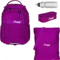 Produktbild: Schultasche 4 Teile Set Schulrucksack Ranzen Schulmappe Rucksack + Turnbeutel Attach Bag + Mäppchen Box + Trinkflasche 12993 Wild Berry Lila rtmf - Lila