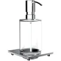 Produktbild: emco liaison Flüssigseifenspender für Reling, Kristallglas klar, Dosierpumpe Metall, ca. 240 ml, chrom, 182100105