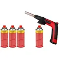 Produktbild: Rs 220 Brenner Aufsatz inkl. 4 x RoButan 220g Piezo 180-360 °c Drehung/Über Kopf Lötbrenner Gasbrenner - 1500005151 - Rothenberger Industrial