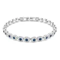 Produktbild: Swarovski Una Angelic Armband, Rhodiniertes Damenarmband mit Blauen Kristallen und Weißem Kristallpavé, Mit Faltverschluss, Armbandlänge: 16.5-19 cm, Armbandbreite: 0.6 cm