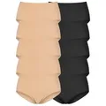 Produktbild: petite fleur Taillenslip (10er-Pack) aus elastischer Baumwolle beige|schwarz 48/50
