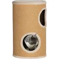 Produktbild: PawHut Kratztonne, 60 cm Hoch Katzentonne mit 2 Höhle, Kratzbaum, Katzenturm aus Sisal, für Katze bis 5 kg, Braun - Braun