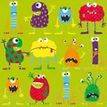 Produktbild: Stewo Papier Servietten 33x33 cm 20 Stück Nello grün Monster Kindermotiv Kinder