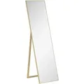 Produktbild: HOMCOM Standspiegel mit Holzmaserung Silber Hellbraun 40 x 150 cm