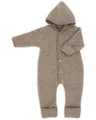 Produktbild: Engel Overall mit Kapuze, 100% Schurwolle Fleece, Natur, Gr. 50/56-86/92, 4 Farben (86/92, Walnuss Melange)