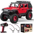 Produktbild: VEVOR Ferngesteuertes Auto, RC-Auto im Maßstab 1:24, All-Terrain-4WD-Geländewagen mit Vollbeleuchtung & 2 wiederaufladbaren Batterien, 2-Gang-Hobby-Rennauto als Geschenk für Kinder ab 14 Jahren