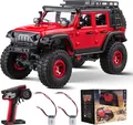 Produktbild: VEVOR Ferngesteuertes Auto, RC-Auto im Maßstab 1:24, All-Terrain-4WD-Geländewagen mit Vollbeleuchtung & 2 wiederaufladbaren Batterien, 2-Gang-Hobby-Rennauto
