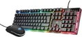 Produktbild: Trust Gaming GXT 838 Azor Gaming-Maus und Tastatur, italienisches Layout QWERTY, USB, Anti-Ghosting, Tastatur mit Hintergrundbeleuchtung LED RGB, Gaming-Maus 800-3000 DPI – Schwarz