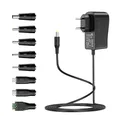 Produktbild: 5V 2A Netzteil, 5V AC DC Netzteil Transformator mit 8 DC Steckern für 5V Elektronik wie Tablet Telefon USB HUB CCTV Kamera, 2000mA max.