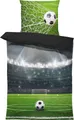 Produktbild: Bettwäsche 135x200 cm und 80x80 cm Mikrofaser Bettbezug Fotodruck modern, Farbe:Fußball Stadion grün, Größe:4 teilig 135x200 cm