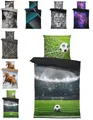 Produktbild: One Home Bettwäsche Fotodruck, Mikrofaser, 4 teilig, Fußball Stadion Kinder Jungen, Knitterfrei Weich für Sommer und Winter