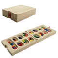 Produktbild: Mini Kalaha Reisespiel Philos Mancala aus Holz mit bunten Spielsteinen