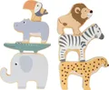 Produktbild: Safari Stapeltiere 7Stück Tiere Holztiere Kinder Spielzeug Löwe Elefant