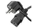 Produktbild: SONERO Netzkabel Schutzkontaktstecker, X-SKW-C13G-010B, 90°, schwarz, 1m