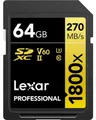 Produktbild: Lexar LSD1800064G-BNNNG, 64 GB, SDXC, Klasse 10, UHS-II, 270 MB/s, 180 MB/s