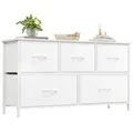 Produktbild: Bettgestell 5 Schubladen weiß 30x100x55 cm Bett Stauraum Schlafzimmer Bettrahmen