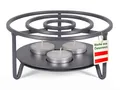 Produktbild: Stövchen / Teewärmer für Teekanne aus Metall 3 Teelichter Ø16cm Grau