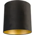 Produktbild: Velour Lampenschirm schwarz 40/40/40 mit goldener Innenseite