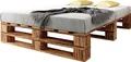 Produktbild: sunnypillow Palettenbett M2 aus Holz 180 x 200 cm mit Lattenrost, Doppelbett, Familienbett - erhöhtes Ehebett Bettgestell Futonbett Komforthöhe