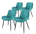 Produktbild: ML-DESIGN Stuhl Esszimmerstuhl mit Rücken- und Armlehnen, Metallbeine Küchenstuhl (4 St), Wohnzimmerstuhl Petrol Samt Sitzfläche Polsterstuhl Esstischstuhl