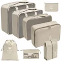 Produktbild: 8er Set Kofferorganizer Packtaschen mit Kosmetiktasche - Packtaschen - Packing Cubes - Reiseorganizer & Kleidertaschen für Reisen - Travel Bag