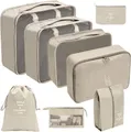 Produktbild: Travelfreund® Kofferorganizer 8er Set Kofferorganizer mit Kosmetiktasche und Packtaschen (Set, 8-tlg., 8x Packtaschen), Faltbar / Verstaubar / Wasserabweisend