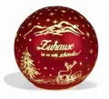 Produktbild: formano LED Dekolicht Glas-Kugel 10cm Rot Spruch Zuhause ist es am Schönsten Weihnachten, LED fest integriert