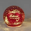 Produktbild: LED Deko Kugel mit Spruch Zuhause ist es am schönsten rot D. 10cm Formano W25