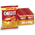 Produktbild: Cheez-It Snap'd Double Cheese Chips (20 x 40 g), Käse Chips mit dünner, knuspriger Textur, gebackener Snack mit 100% echtem Käse, ohne künstliche Farb- oder Aromastoffe