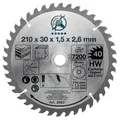 Produktbild: Hartmetall Kreissägeblatt 210 x 30/20 x 2,6 mm 40 Zähne Sägeblatt Holz Plastik