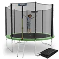 Produktbild: KINETIC SPORTS Trampolin Outdoor 'Salto Plus' Ø 183/244/305/366/400/430/490 cm - Komplett-Set für Kinder, USA Sprungtuch, Netz, Randpolster, Leiter - bis zu 160kg Grün-2 Ø 305 cm Ø 305 cm, Grün-2