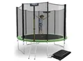 Produktbild: KINETIC SPORTS Trampolin Outdoor 'Salto Plus' Ø 183/244/305/366/400/430/490 cm - Komplett-Set für Kinder, USA Sprungtuch, Netz, Randpolster, Leiter - bis zu 160kg Grün-2 Ø 305 cm Ø 305 cm, Grün-2