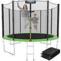 Produktbild: KINETIC SPORTS Trampolin Outdoor 'Salto Plus' Ø 183/244/305/366/400/430/490 cm - Komplett-Set für Kinder, USA Sprungtuch, Netz, Randpolster, Leiter - bis zu 160kg
