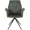 Produktbild: Mid.you Armlehnstuhl, Grün, Schwarz, Metall, Textil, eckig, 65x92x64 cm, Typenauswahl, Sitzfläche 360° drehbar, abwischbar, gepolsterte Armlehnen, Esszimmer, Stühle, Esszimmerstühle, Armlehnenstühle