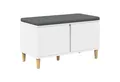Produktbild: vidaXL Sitzbank Flurbank mit Kissen mit Speicher mit Tür Weiß 80 x 38 x 46 cm (1-St)