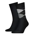 Produktbild: Tommy Hilfiger Herren TH Men Check 2P Socken, Schwarz (200 Black), 39-42 (2er Pack)