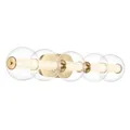 Produktbild: LED Wandlampe Badezimmer 96.7 cm lang IP44 Metall Glas in Gold 3000K Leuchte