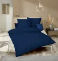 Produktbild: Kaeppel Bettwäsche Uni Einfarbig Dunkel Blau Modern versch. Größen, Biber, 2 teilig, zeitlos und elegant
