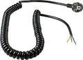 Produktbild: as - Schwabe Spiralkabel Anschlussleitung 1 m Grundlänge, auf ca. 2,5 m dehnbar, Anschlusskabel H05VV-F 3G1,5 230V, 16A - Schutzkontaktwinkelstecker, Ende 60 mm abgemantelt, schwarz, IP20, 70424
