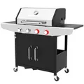 Produktbild: ProfiCook® Gas-grill für Temperaturen bis zu 450°C | 2 Power-Zonen | Roste aus echtem Gusseisen | Gasgrill 4 Brenner | Temperaturanzeige | Flaschenöffner | 4 Brenner | Gasgrill Balkon | PC GG 1311