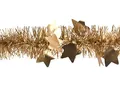 Produktbild: Creativery Weihnachtsgirlande Lametta 9cm x 2m mit großen Sternen Weihnachtsbaum Gold matt