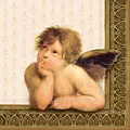 Produktbild: 20 Servietten Classic Angel gold - Engel an edler Bordüre 33x33cm