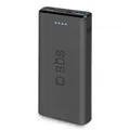 Produktbild: SBS Powerbank Schwarz 10000mAh Extra Slim 1 USB 2.1A Und 1 USB-C