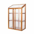 Produktbild: Greenspot - Balkon Gewächshaus - Minigewächshaus - 80 x 42 x 121 cm LxBxH - aus Holz und Kunsstoff, Max. Fachlast 50 kg - für Kräuter, Anzucht, Terrasse - Origin Palisanderbraun