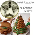 Produktbild: Ausstecher Stern 4 Teile mit Dose Weihnachten Kekse Fondant Plätzchen