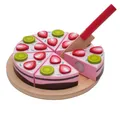 Produktbild: 8tlg. Super Süße Erdbeertorte Torte zum Schneiden für Kaufladen aus Holz 0985.9