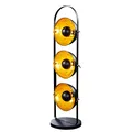 Produktbild: Design Stehlampe STUDIO schwarz gold Metall 3 Lampenschirme Lampe Blattgold Optik Stehleuche Bodenlampe Wohnzimmer Beleuchtung