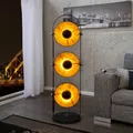 Produktbild: Retro Design Stehlampe 3-flammig 130 cm außergewöhnlich Schwarz Gold Wohnzimmer