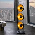 Produktbild: Industrial Stehlampe STUDIO 130cm schwarz Blattgold-Optik 3 neigbare Schirme